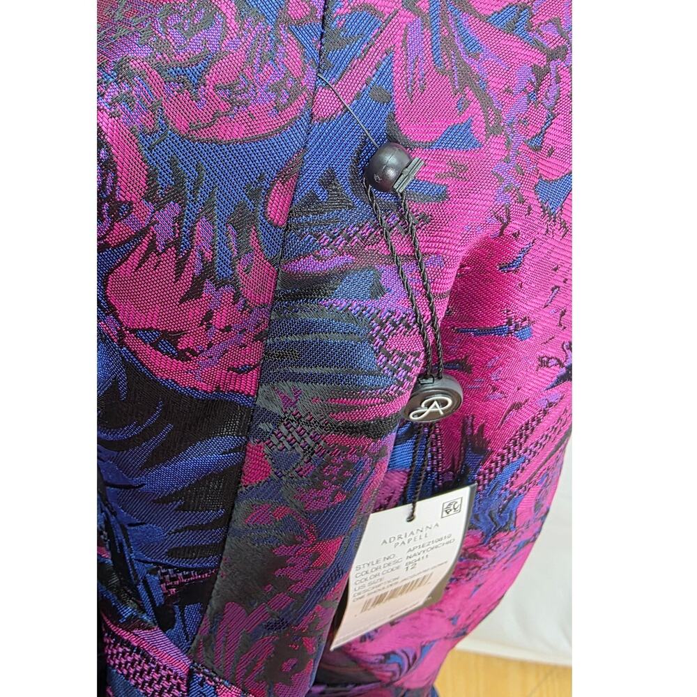 Adrianna Papell One Shoulder Jacquard Gala Formal Gown Size 12 Orchid Wedding - Picture 15 of 15